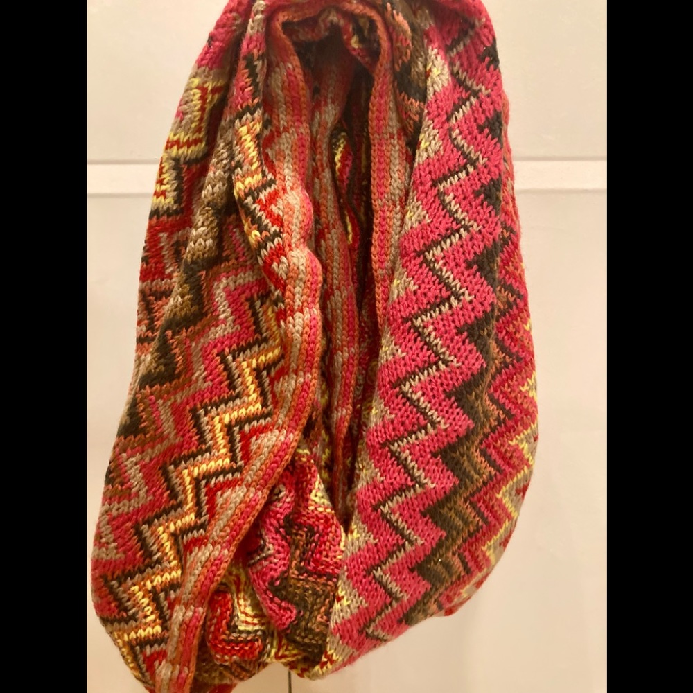 Colorful Chevron-Print Infinity Scarf - Picture 2 of 5